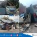Laka Lantas Terjadi antara Bus TNI AL dan Truk Tronton Pengangkut Semen, Diduga Truk Gagal Menanjak di Area Tol Belmera
