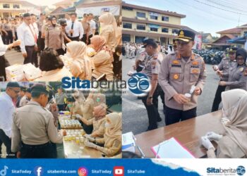 Dukung Program Nasional Pemberantasan Narkoba, Polresta Pekanbaru Laksanakan Tes Urine Terhadap 101 Personel